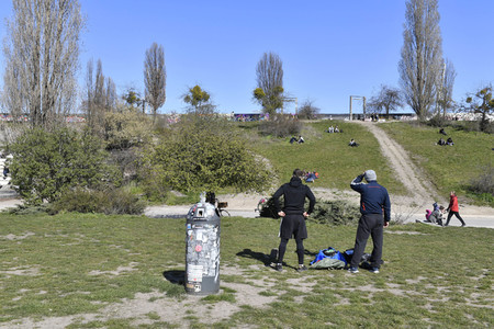Der Mauerpark während der Corona-Krise in Berlin