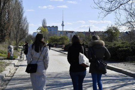 Der Mauerpark während der Corona-Krise in Berlin