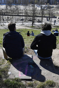 Der Mauerpark während der Corona-Krise in Berlin