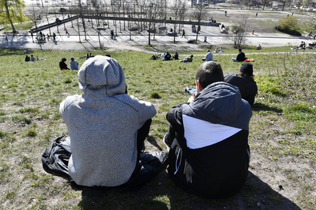 Der Mauerpark während der Corona-Krise in Berlin