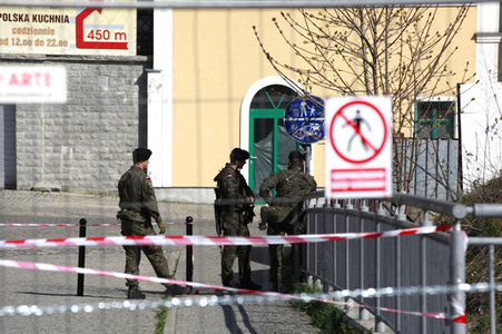 Gesperrter Grenzübergang  in Görlitz