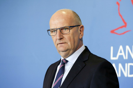 Pressekonferenz zur Eindämmungsverordnung für das Land Brandenburg in Potsdam