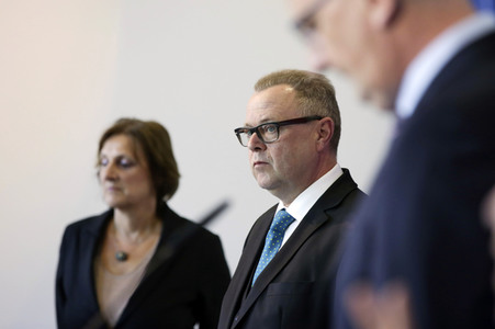 Pressekonferenz zur Eindämmungsverordnung für das Land Brandenburg in Potsdam