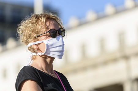 Demonstration für die Evakuierung der griechischen Flüchtlingslager in Berlin