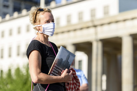 Demonstration für die Evakuierung der griechischen Flüchtlingslager in Berlin