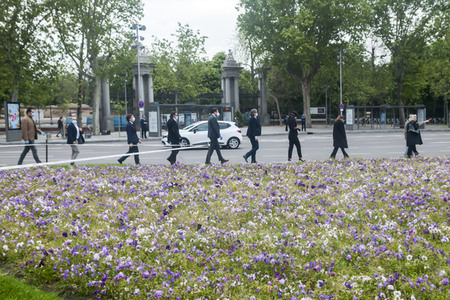 Schweigeminute für die Corona Opfer in Madrid
