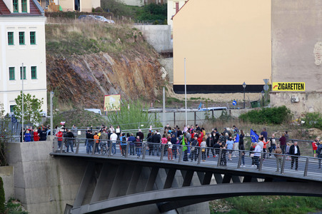 Demonstration gegen Schließung der deutsch-polnischen Grenze in Görlitz