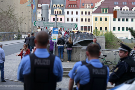 Demonstration gegen Schließung der deutsch-polnischen Grenze in Görlitz