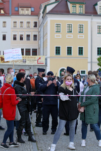 Demonstration gegen Schließung der deutsch-polnischen Grenze in Görlitz