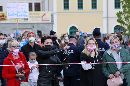 Demonstration gegen Schließung der deutsch-polnischen Grenze in Görlitz