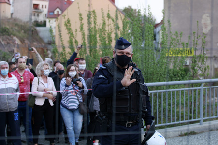 Demonstration gegen Schließung der deutsch-polnischen Grenze in Görlitz