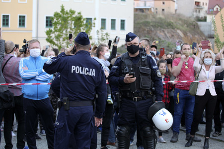 Demonstration gegen Schließung der deutsch-polnischen Grenze in Görlitz