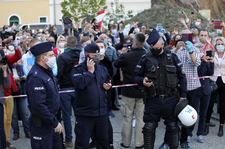 Demonstration gegen Schließung der deutsch-polnischen Grenze in Görlitz