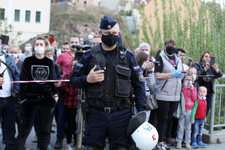 Demonstration gegen Schließung der deutsch-polnischen Grenze in Görlitz