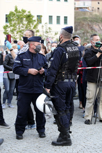 Demonstration gegen Schließung der deutsch-polnischen Grenze in Görlitz