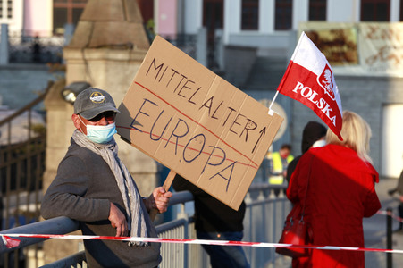Demonstration gegen Schließung der deutsch-polnischen Grenze in Görlitz
