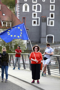 Demonstration gegen Schließung der deutsch-polnischen Grenze in Görlitz