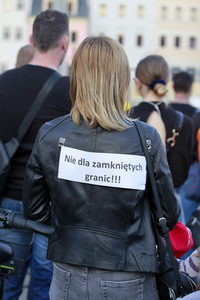 Demonstration gegen Schließung der deutsch-polnischen Grenze in Görlitz