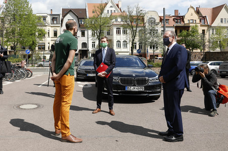 Pressegespräch mit den Ministerpräsidenten Kretschmer und Haseloff in Halle