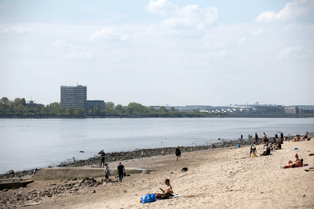 Niedrigwasser der Elbe in Hamburg