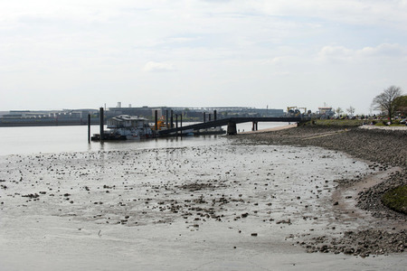 Niedrigwasser der Elbe in Hamburg