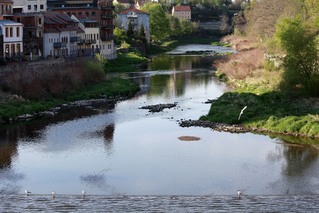 Niedrigwasser der Neisse bei Görlitz