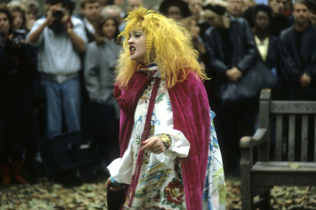 Dreharbeiten mit Cyndi Lauper in London