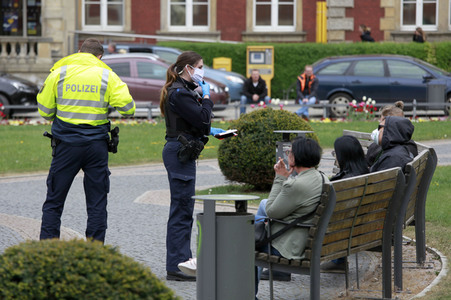 Polizeikontrollen zur Einhaltung der Corona-Schutzmassnahmen in Görlitz