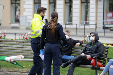 Polizeikontrollen zur Einhaltung der Corona-Schutzmassnahmen in Görlitz