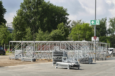 Aufbau für Autokonzerte in Hannover