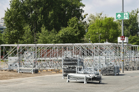 Aufbau für Autokonzerte in Hannover