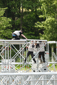 Aufbau für Autokonzerte in Hannover