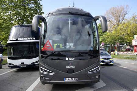 Reisebusdemo in Hamburg
