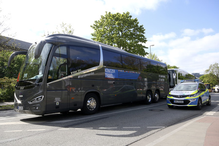 Reisebusdemo in Hamburg