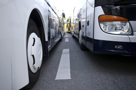 Reisebusdemo in Hamburg