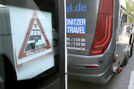 Reisebusdemo in Hamburg