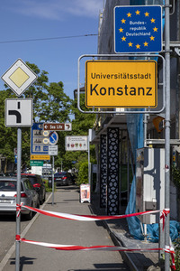 Landesgrenze Deutschland - Schweiz während der Coronakrise in Konstanz