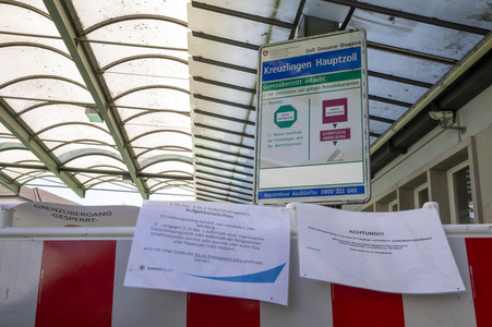 Landesgrenze Deutschland - Schweiz während der Coronakrise in Konstanz