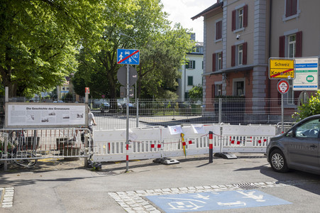 Landesgrenze Deutschland - Schweiz während der Coronakrise in Konstanz