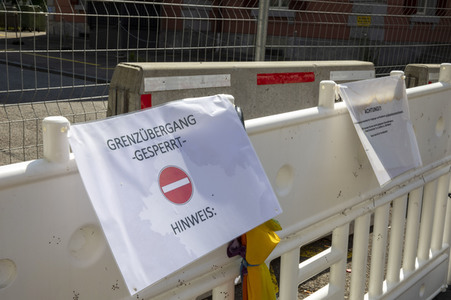 Landesgrenze Deutschland - Schweiz während der Coronakrise in Konstanz