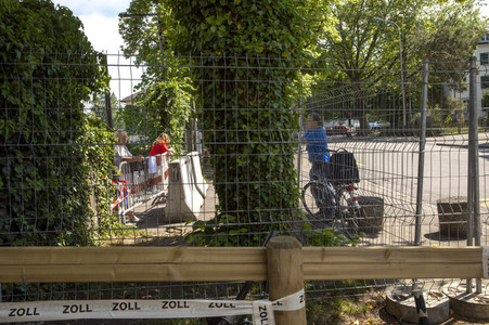 Landesgrenze Deutschland - Schweiz während der Coronakrise in Konstanz