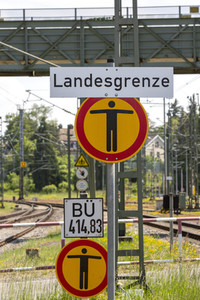 Landesgrenze Deutschland - Schweiz während der Coronakrise in Konstanz