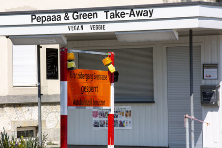 Landesgrenze Deutschland - Schweiz während der Coronakrise in Konstanz