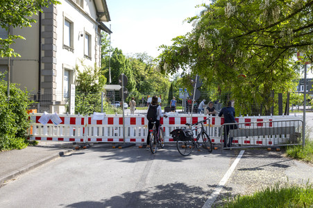 Landesgrenze Deutschland - Schweiz während der Coronakrise in Konstanz