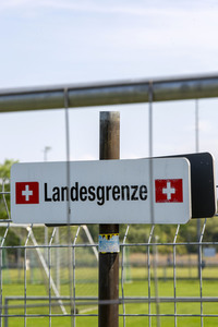 Landesgrenze Deutschland - Schweiz während der Coronakrise in Konstanz