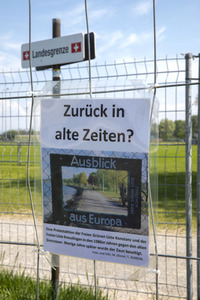 Landesgrenze Deutschland - Schweiz während der Coronakrise in Konstanz