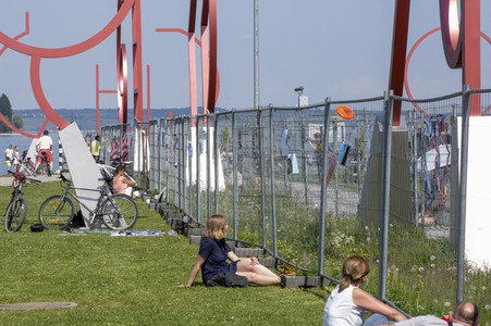 Landesgrenze Deutschland - Schweiz während der Coronakrise in Konstanz