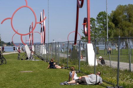 Landesgrenze Deutschland - Schweiz während der Coronakrise in Konstanz