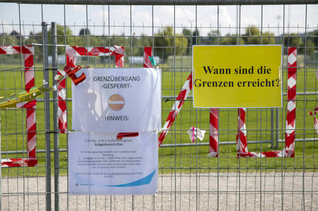 Landesgrenze Deutschland - Schweiz während der Coronakrise in Konstanz