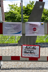 Landesgrenze Deutschland - Schweiz während der Coronakrise in Konstanz